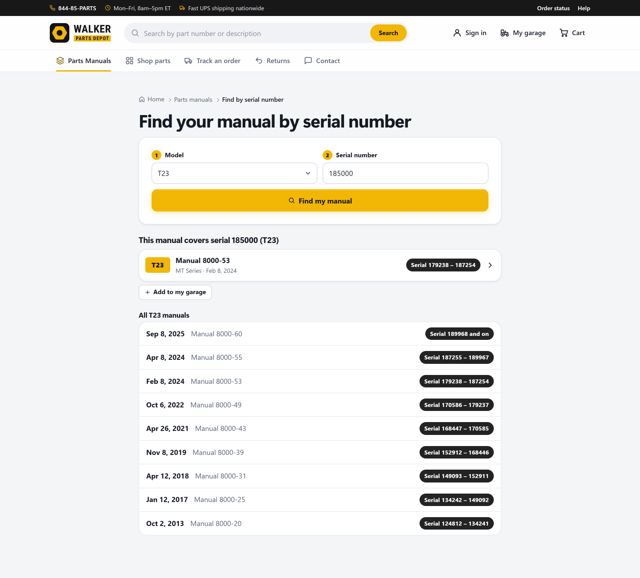 Walker serial lookup