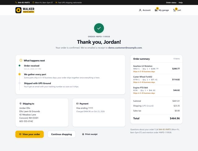 Order confirmation