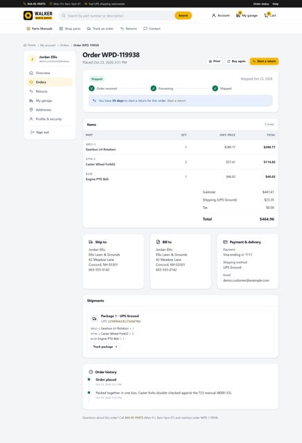 Order tracking
